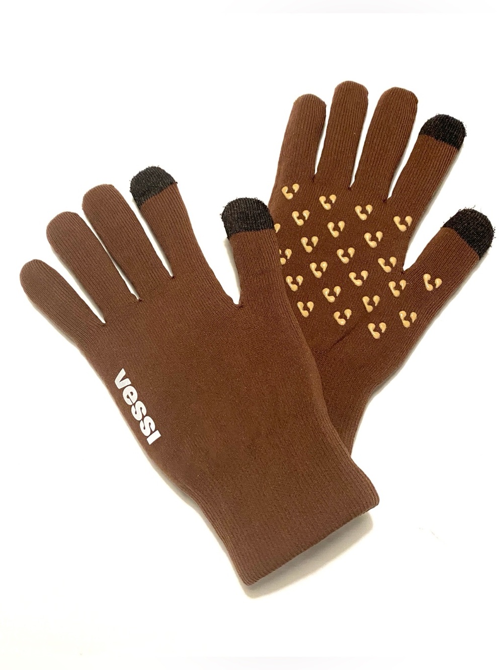 Vessi Forecast Waterproof Gloves Dark Teak Brown Medium Unisex Touchscreen